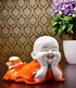 Feng Shui Religious Idol of Laughing Baby Buddha Monk  Statue Decorative Showpiece - 17 cm  (Polyresin, Multicolor)