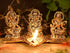 Decorative Laxmi Ganesha Sitting Diya Statue - Puja Diya- Lakshmi Ganesh Saraswati Showpiece Oil Lamp Diya Decoration