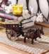 Antique Finish Village Bullock Cart Brass Showpiece (16 cm x 9 cm x 8, Brown)