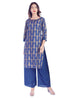 Hanumntra Rayon Gold Print Woman Casual Women Kurta and Palazzo Set