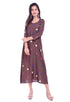 Hanumntra Woman casual Printed Women Kurti Brown Rayon kurti Kurta