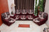 Sofa Cover 5 Seater Maroon & Ivory
