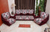 Sofa Cover 5 Seater Pink & Ivory