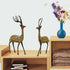 Antique Brass Deer Set Handicrafted with Beautiful  Unique Design Decorative Showpiece for Home, Office, Special Ocasation Black (L x B x H: 25X10X25 cm)