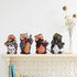 Owl Playing Musical Instruments Resin Showpiece (7.01 cm x 5.01 cm x 8.99 cm, Set of 4
