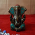 Wooden Ganesha Idol Lord Ganesha statue - Hand carved Showpiece for home decor Pooja room gift With Meenakari Work