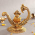 Golden Oxidized Ganesha with Laptop On Moon Style Peacock